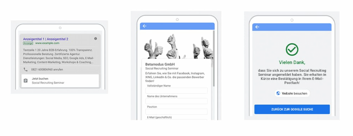 Google Ads Lead-Formulare
