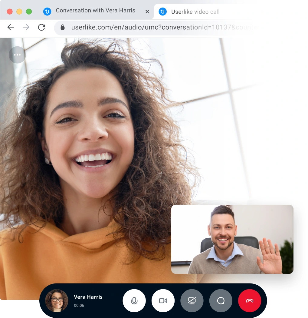 Videoanrufe auf der Website