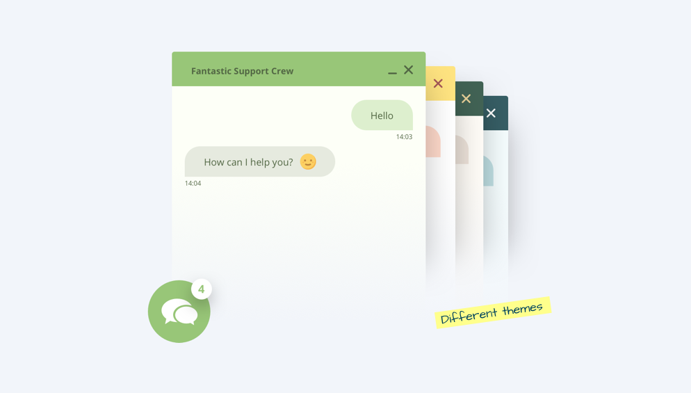 Userlike-Widgets in verschiedenen Farben