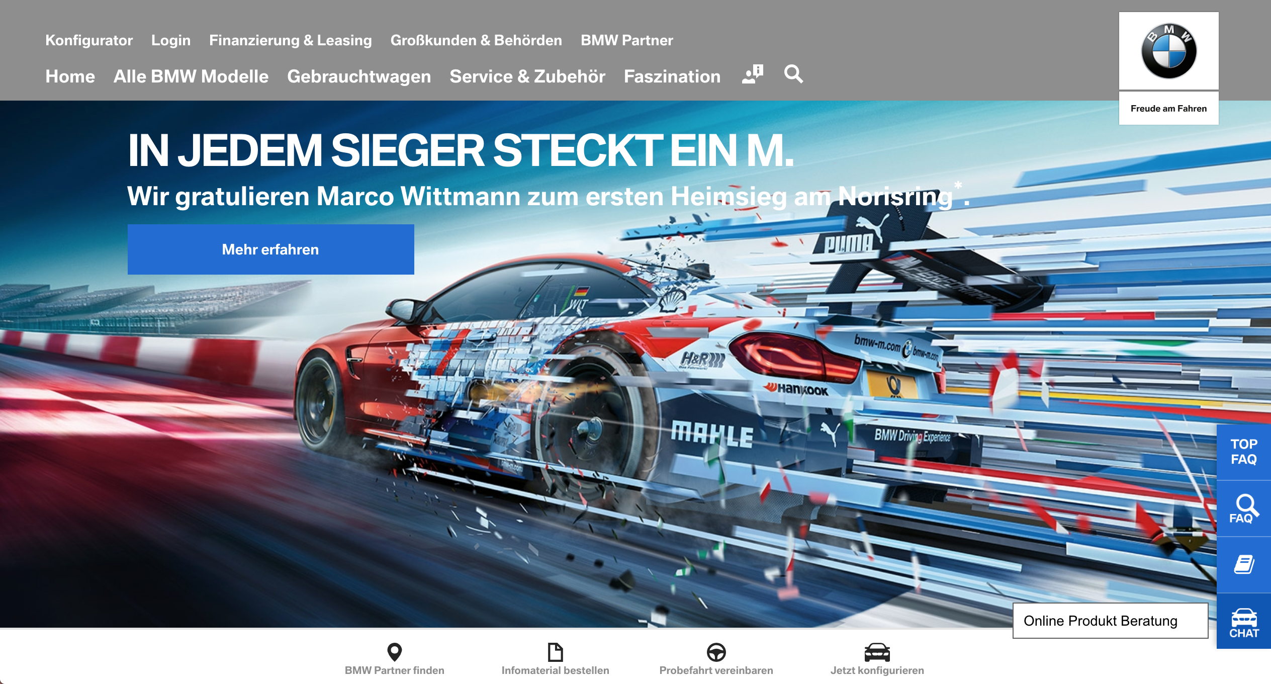 Screenshot Userlike Live-Chat auf der Website von BMW
