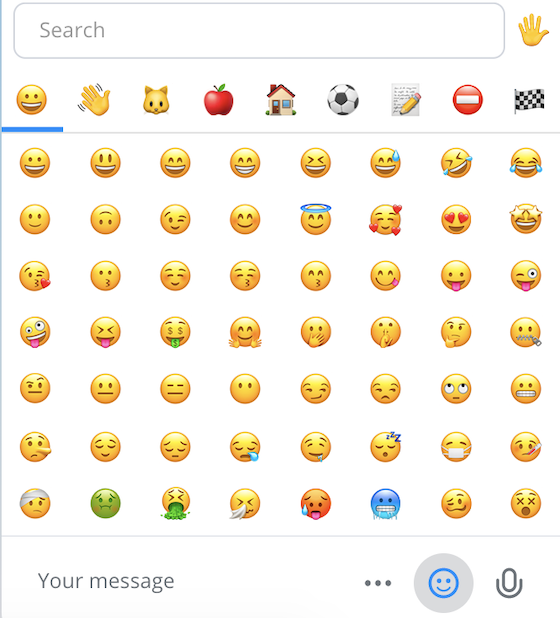 type input showing emoji