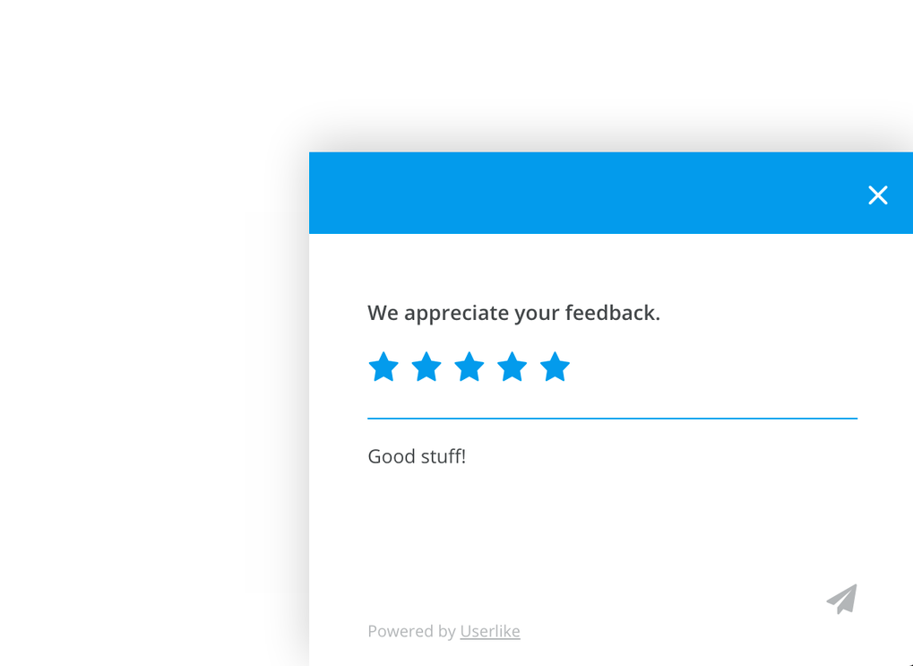 Userlike’s 5 Sterne-Rating mit Feedback-Funktion