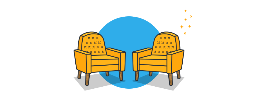 cartoon of two chairs