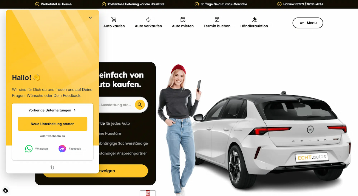 Website-Messenger von Userlike mit WhatsApp, Facebook und Telegram